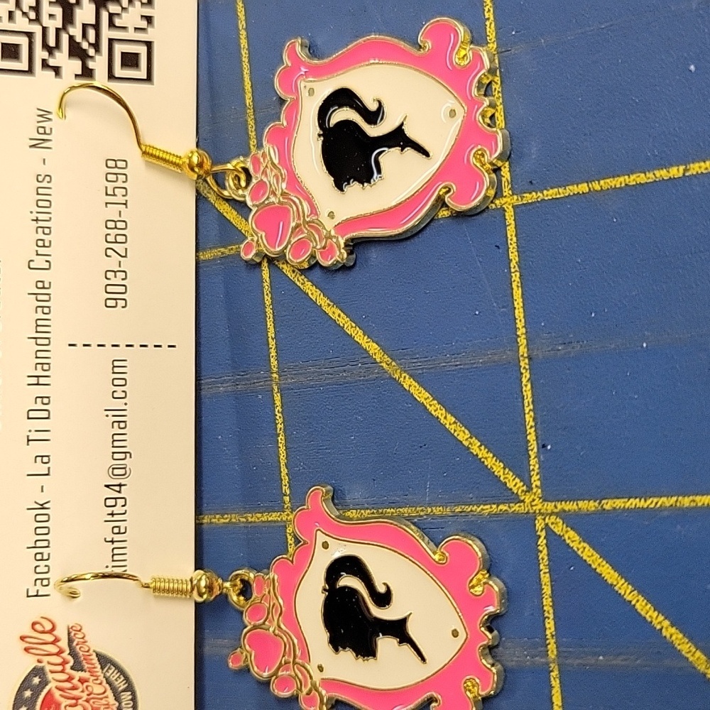 Barbie Dangle Earrings Pink & Gold
